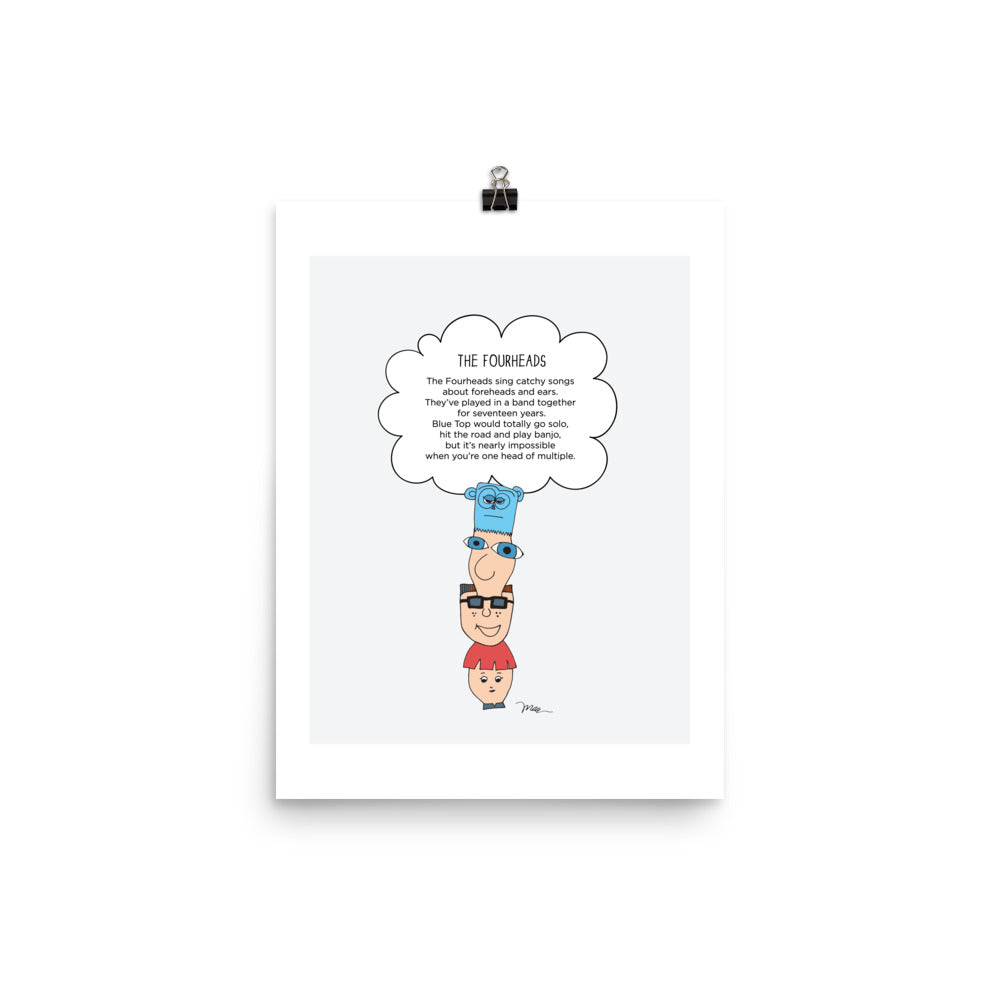 The MoMeMans® Fourheads Print by Monica Escobar Allen