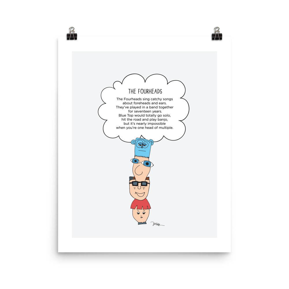 The MoMeMans® Fourheads Print by Monica Escobar Allen