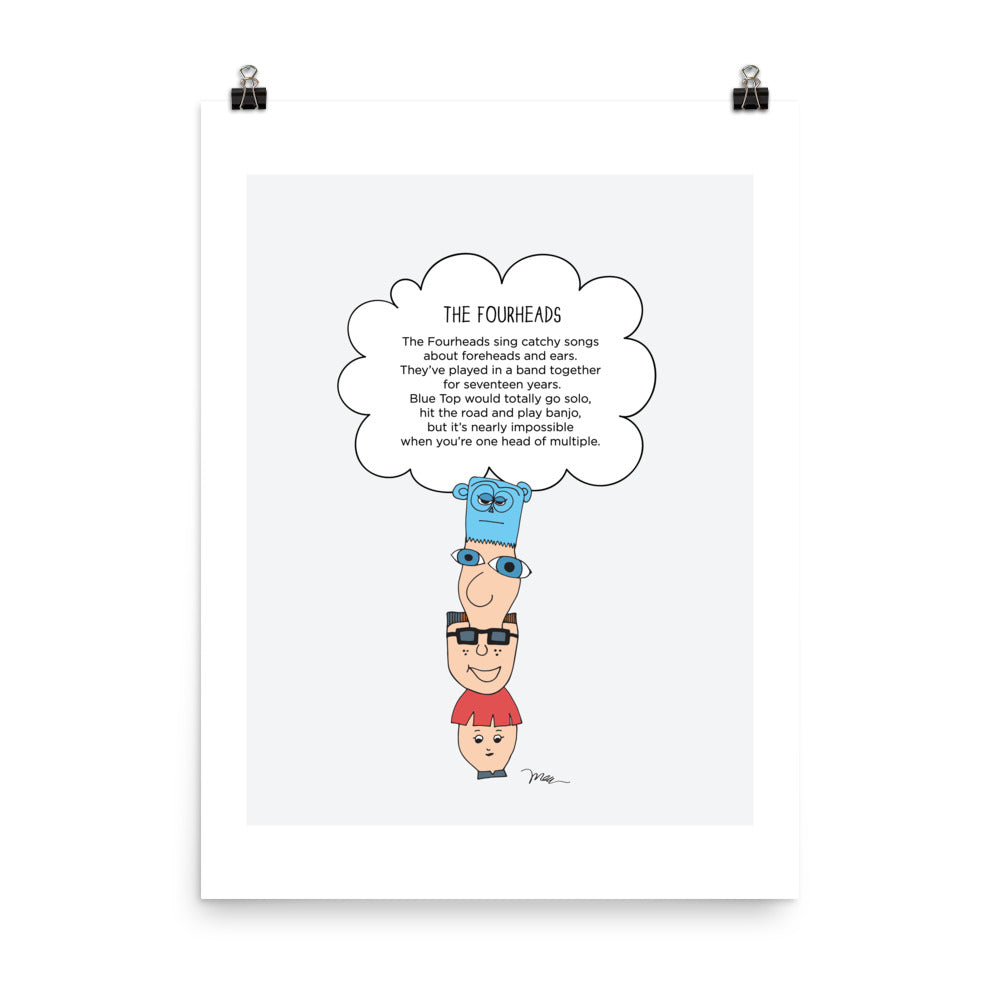 The MoMeMans® Fourheads Print by Monica Escobar Allen