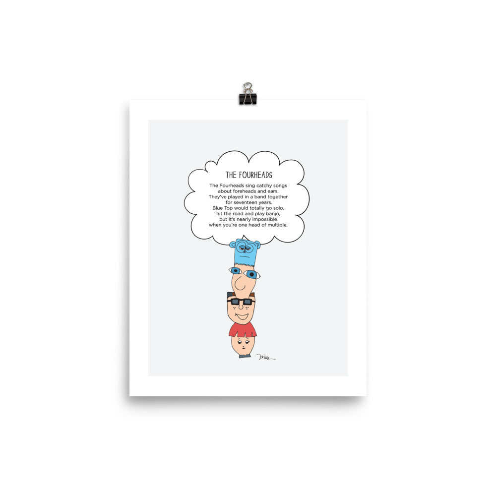 The MoMeMans® Fourheads Print by Monica Escobar Allen