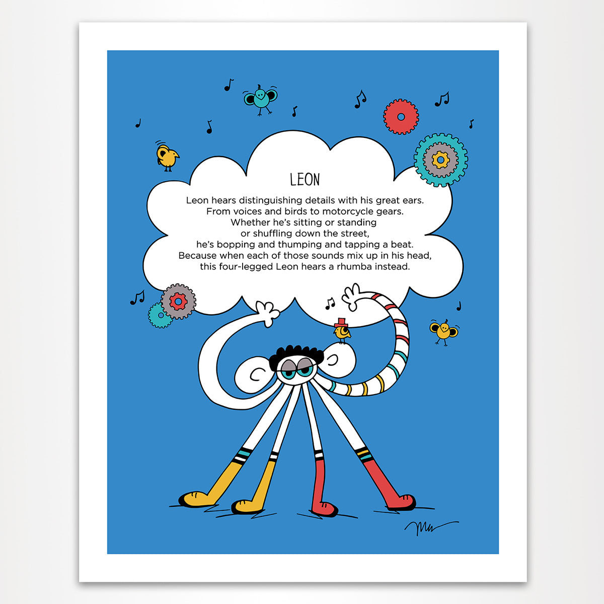 The MoMeMans® Leon Print by Monica Escobar Allen. Proof that big ears serve a purpose.