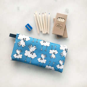 The MoMeMans® Barbara Birdie Machine Washable School Friendly Pencil Case by Monica Escobar Allen