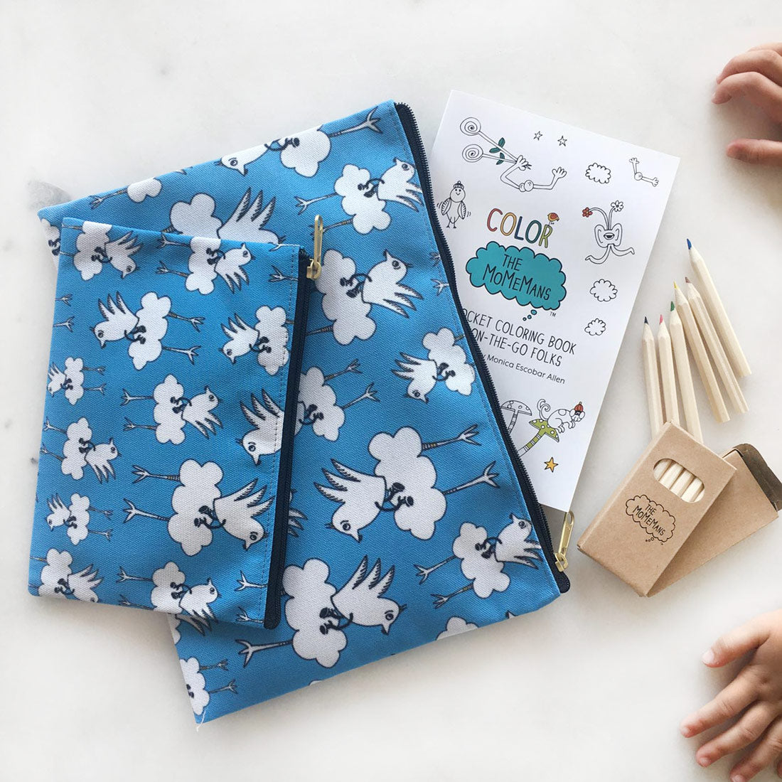 The MoMeMans® Barbara Birdie Zipper Pouch by Monica Escobar Allen 