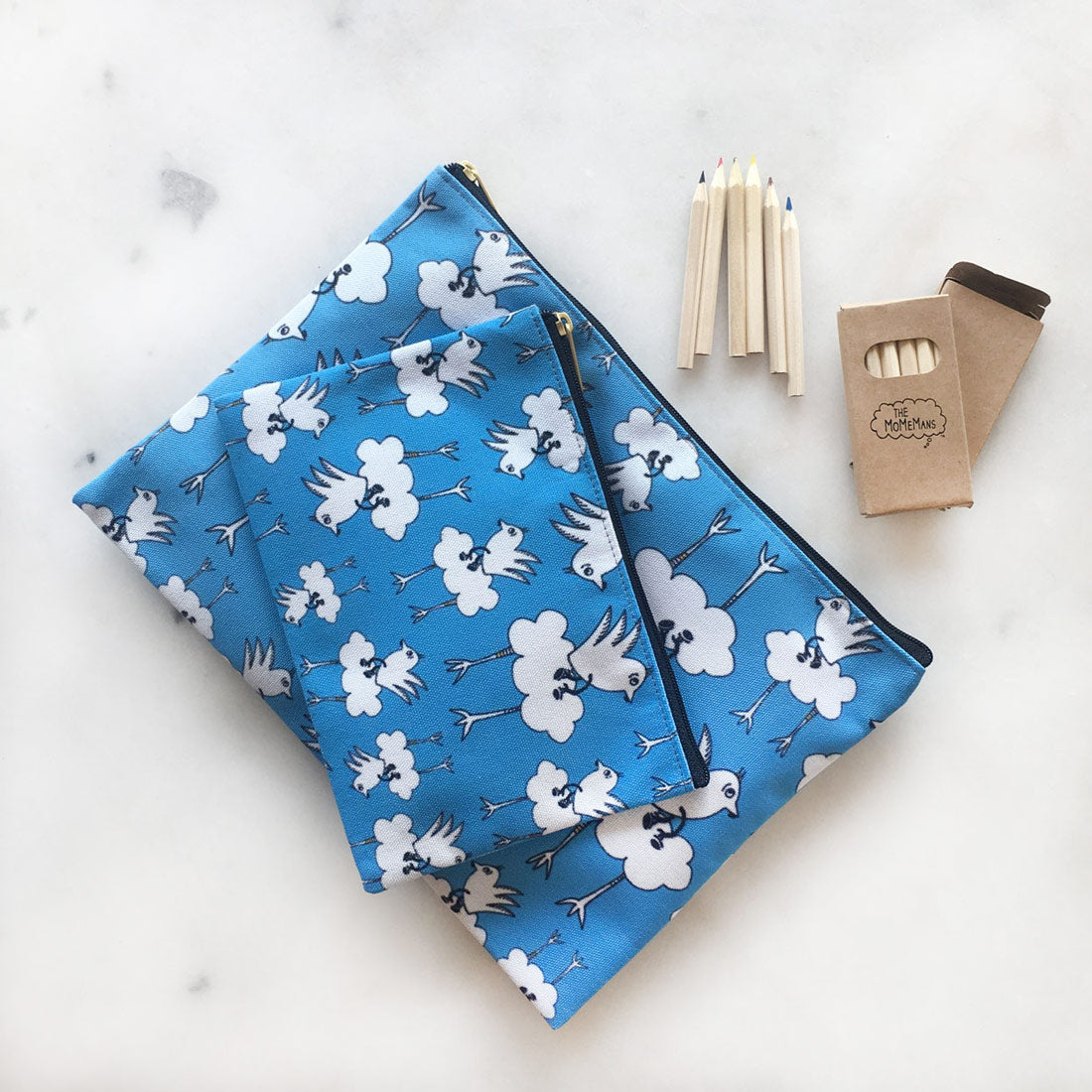 The MoMeMans® Barbara Birdie Zipper Pouch by Monica Escobar Allen 