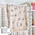 Organic Cotton Gender-Neutral Baby Blankets. Eco-friendly Unisex Styles for Hipster Babies. The MoMeMans by Monica Escobar Allen. Brooklyn, NY