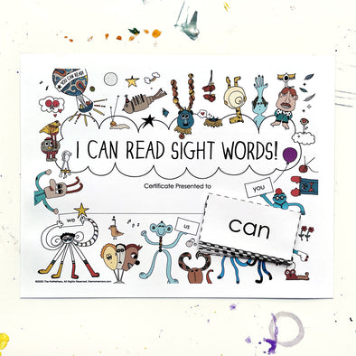 Free Printable "I Can Read Sight Words!" Cut Out Flash Cards + Certificate. The MoMeMans® by Monica Escobar Allen