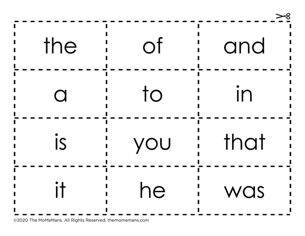 I Can Read Sight Words! Cut Out Flash Cards. The MoMeMans® by Monica Escobar Allen