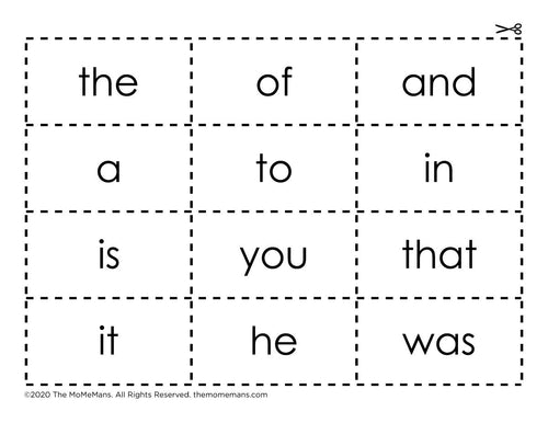 I Can Read Sight Words! Cut Out Flash Cards. The MoMeMans® by Monica Escobar Allen