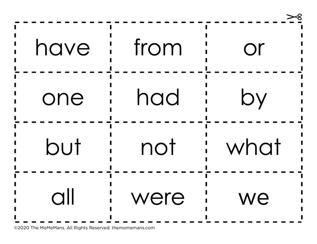 I Can Read Sight Words! Cut Out Flash Cards. The MoMeMans® by Monica Escobar Allen