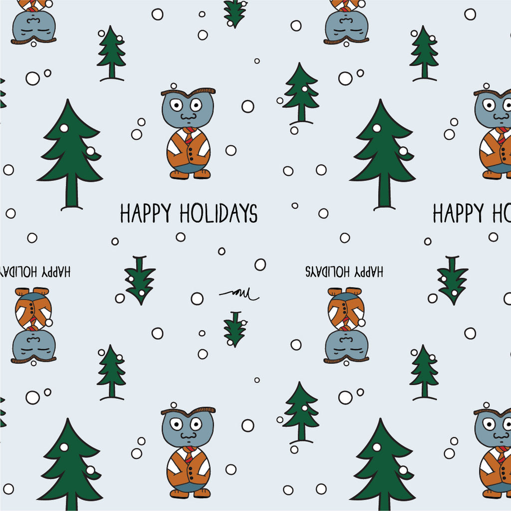 The MoMeMans® Happy Holidays Gift Wrap by Monica Escobar Allen