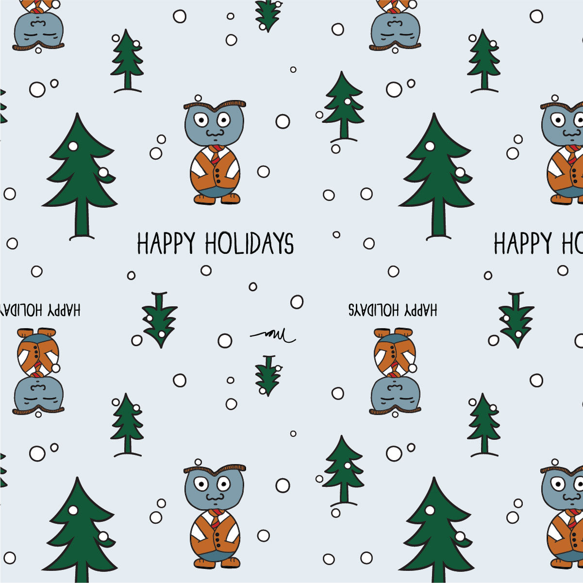 The MoMeMans® Happy Holidays Gift Wrap by Monica Escobar Allen