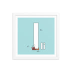 Letter I Print Framed. The MoMeMans® Nursery and Kid's Room Alphabet Wall Art by Monica Escobar Allen