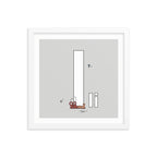 Letter I Print Framed. The MoMeMans® Nursery and Kid's Room Alphabet Wall Art by Monica Escobar Allen