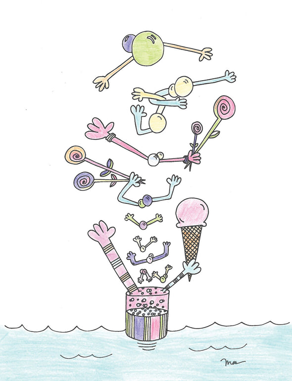 Ice Cream Love Printable Colored. The MoMeMans® by Monica Escobar Allen.