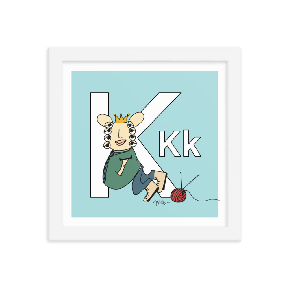 Letter K Print. The MoMeMans® Nursery and Kid's Room Alphabet Wall Art by Monica Escobar Allen