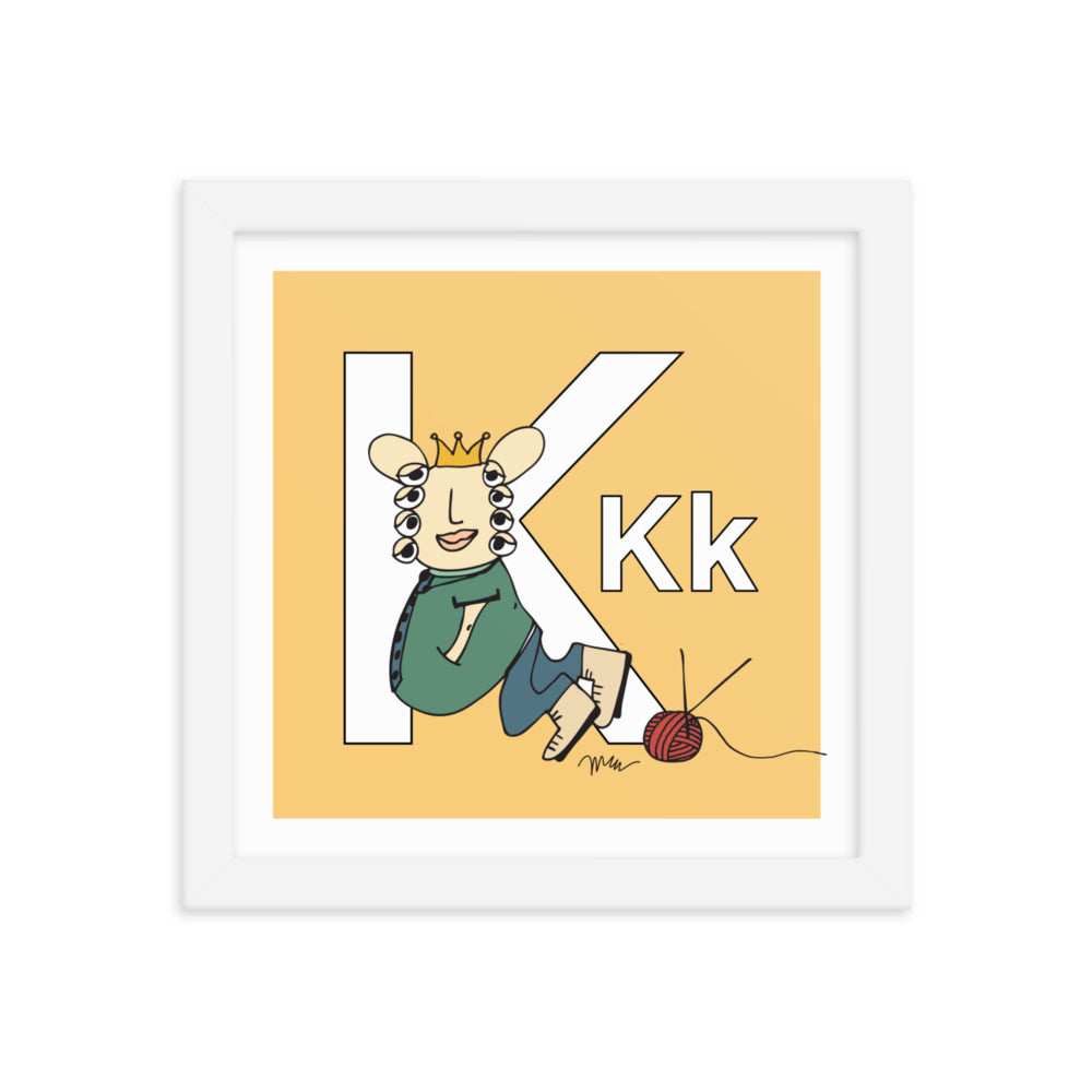Letter K Print. The MoMeMans® Nursery and Kid's Room Alphabet Wall Art by Monica Escobar Allen