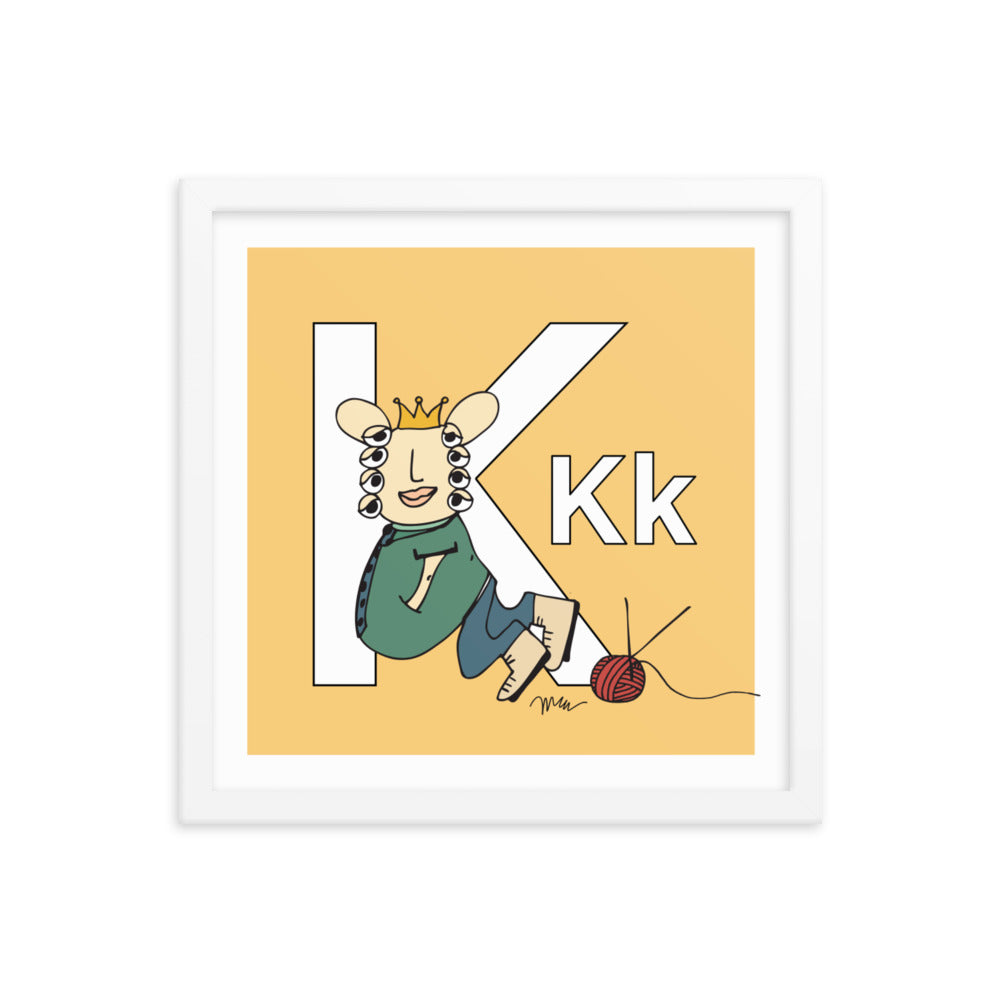Letter K Print. The MoMeMans® Nursery and Kid's Room Alphabet Wall Art by Monica Escobar Allen