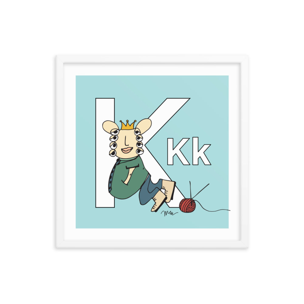 Letter K Print. The MoMeMans® Nursery and Kid's Room Alphabet Wall Art by Monica Escobar Allen
