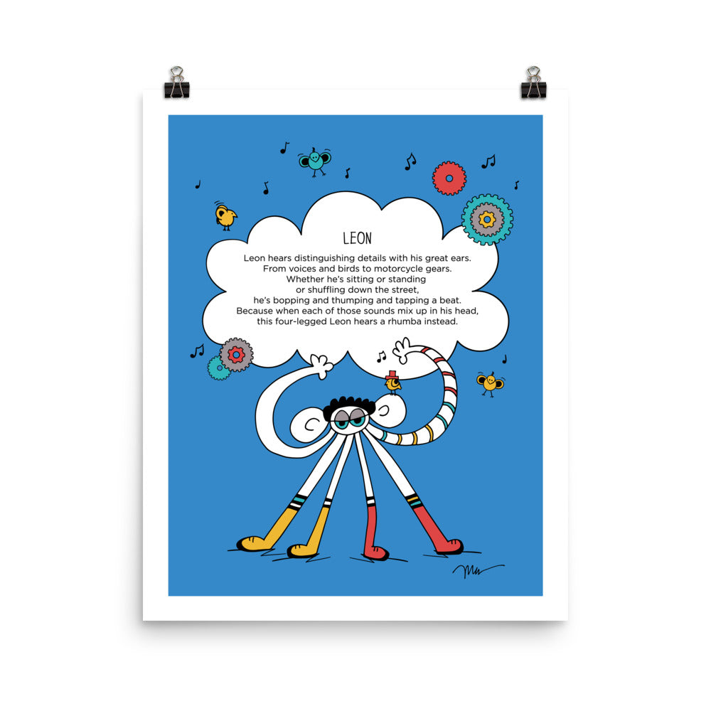 The MoMeMans® Leon Print by Monica Escobar Allen. Proof that big ears serve a purpose.