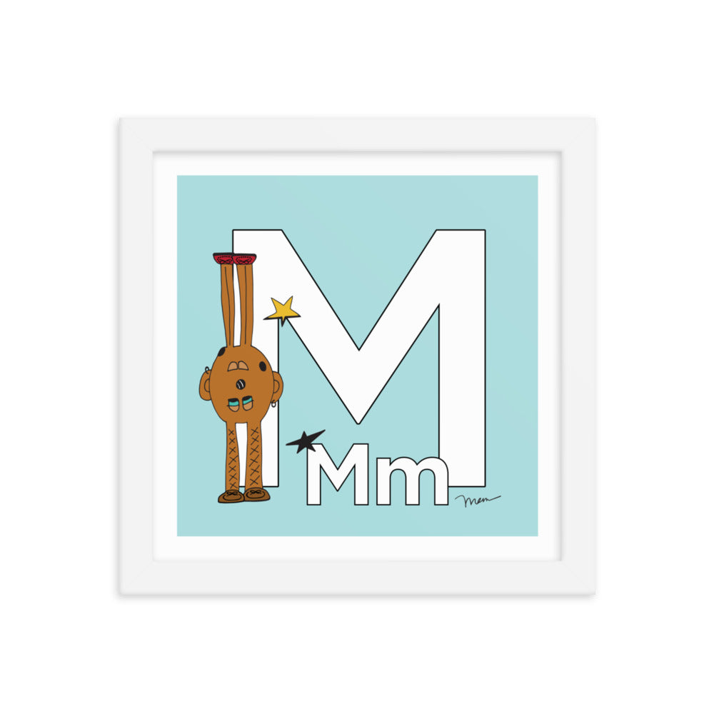 Letter M Print. The MoMeMans® Nursery and Kid's Room Alphabet Wall Art by Monica Escobar Allen