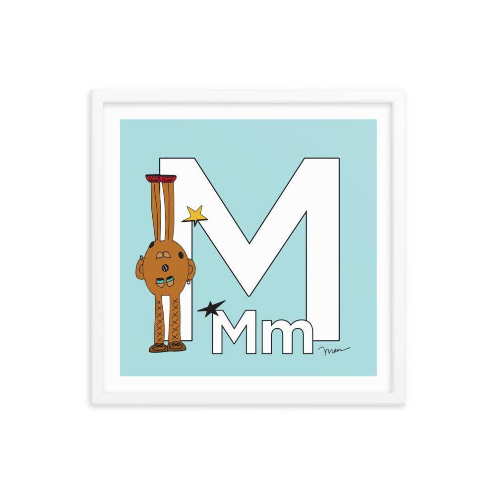 Letter M Print. The MoMeMans® Nursery and Kid's Room Alphabet Wall Art by Monica Escobar Allen