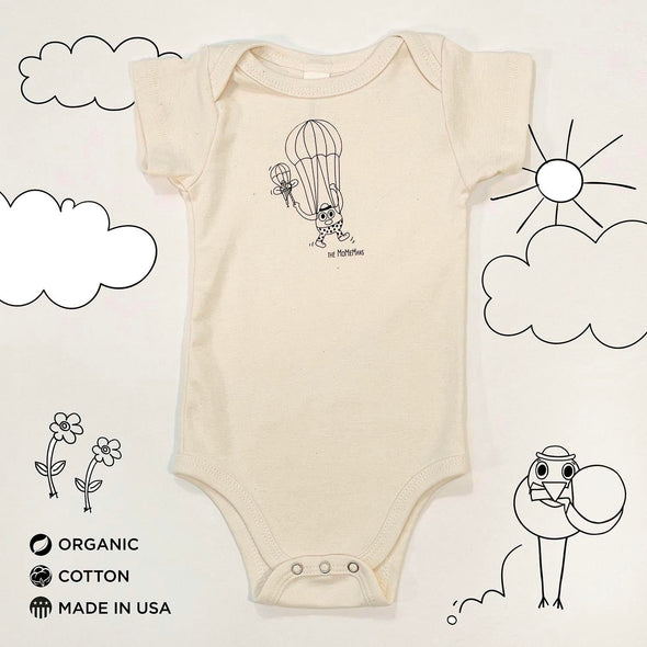 Organic Cotton Onesies. Unisex Styles for for the eco-conscious baby registries. The MoMeMans® by Monica Escobar Allen. Small batches made in Brooklyn, NY. Style: Pete + Pete
