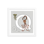Letter Q Print. The MoMeMans® Nursery and Kid's Room Alphabet Wall Art by Monica Escobar Allen.
