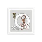 Letter Q Print. The MoMeMans® Nursery and Kid's Room Alphabet Wall Art by Monica Escobar Allen.