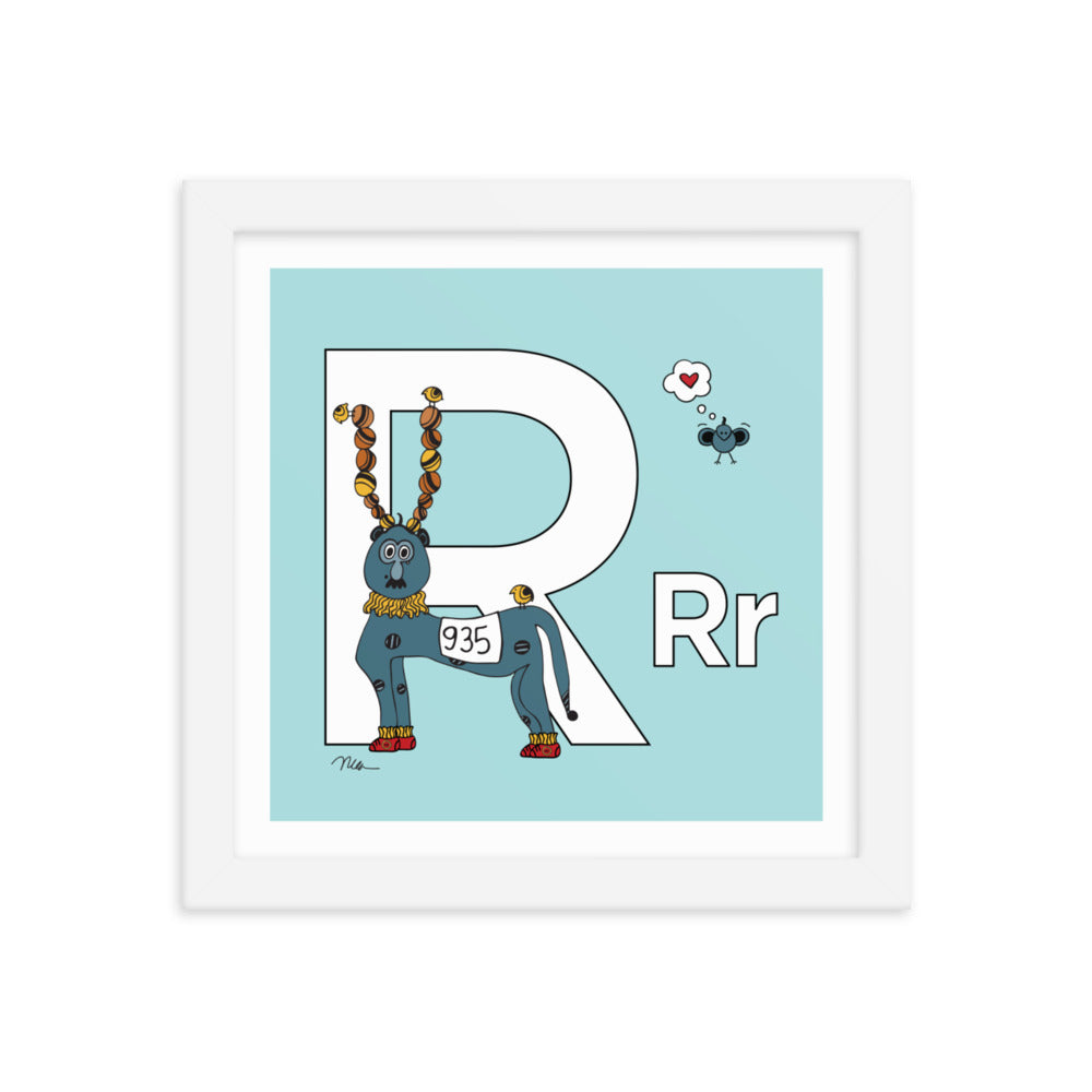 Letter R Print. The MoMeMans® Nursery and Kid's Room Alphabet Wall Art by Monica Escobar Allen.