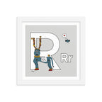 Letter R Print. The MoMeMans® Nursery and Kid's Room Alphabet Wall Art by Monica Escobar Allen.