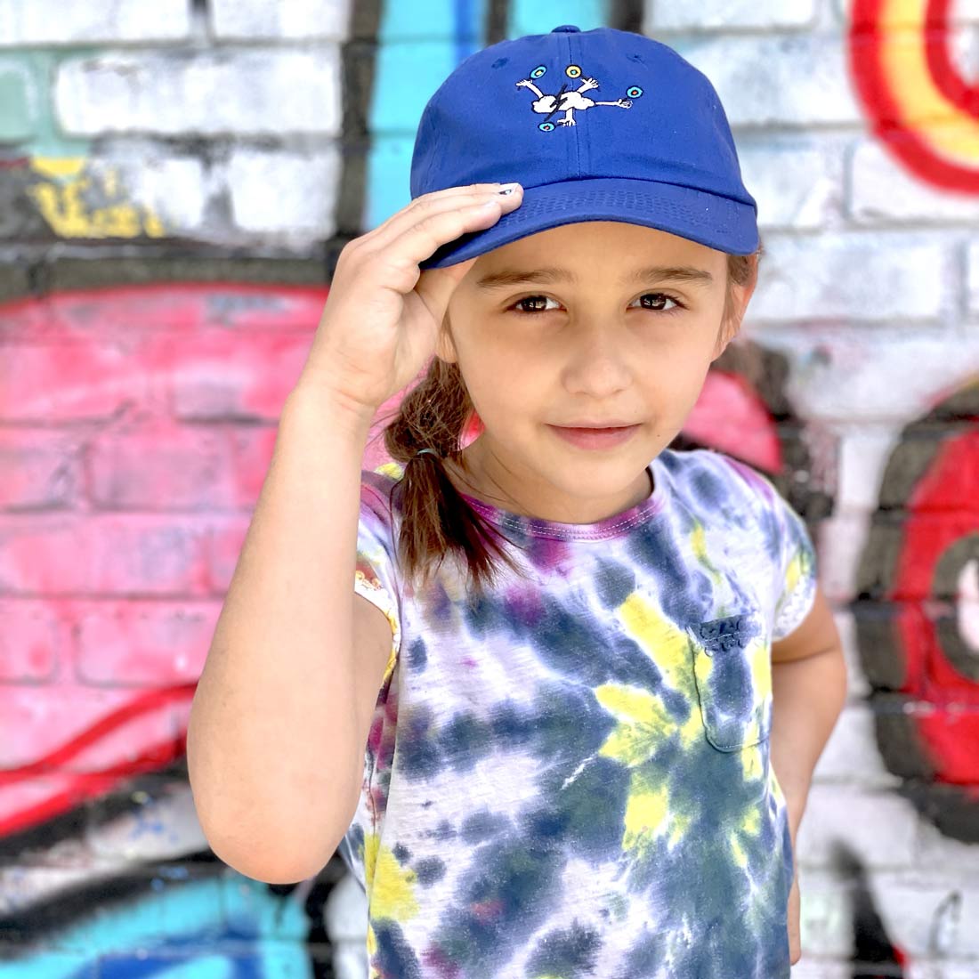 Rain Clouds Love Lollipops Gender Neutral Kids Cap. The MoMeMans® by Monica Escobar Allen.
