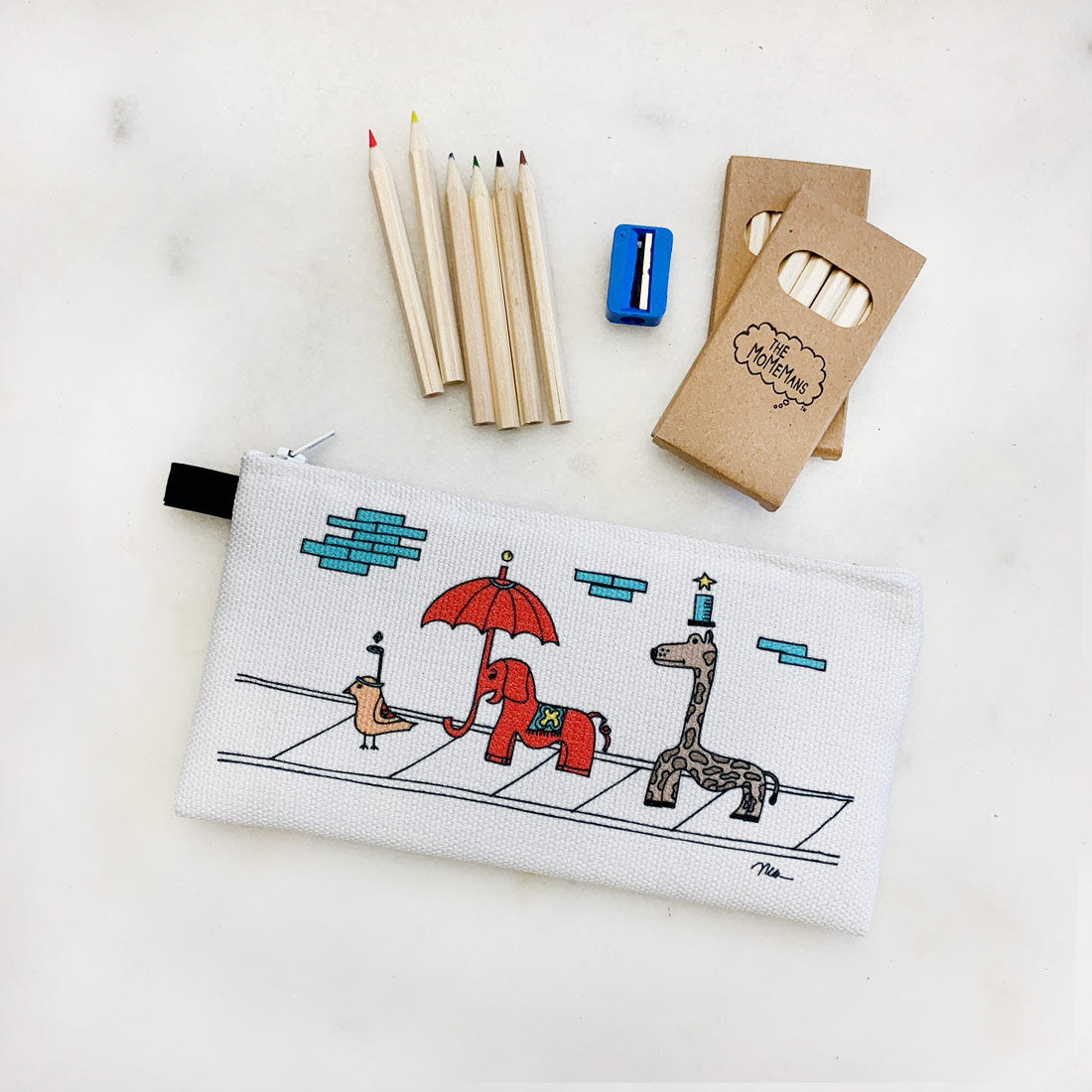 The Sidewalkers Cutie Pencil Case from The MoMeMans® by Monica Escobar Allen