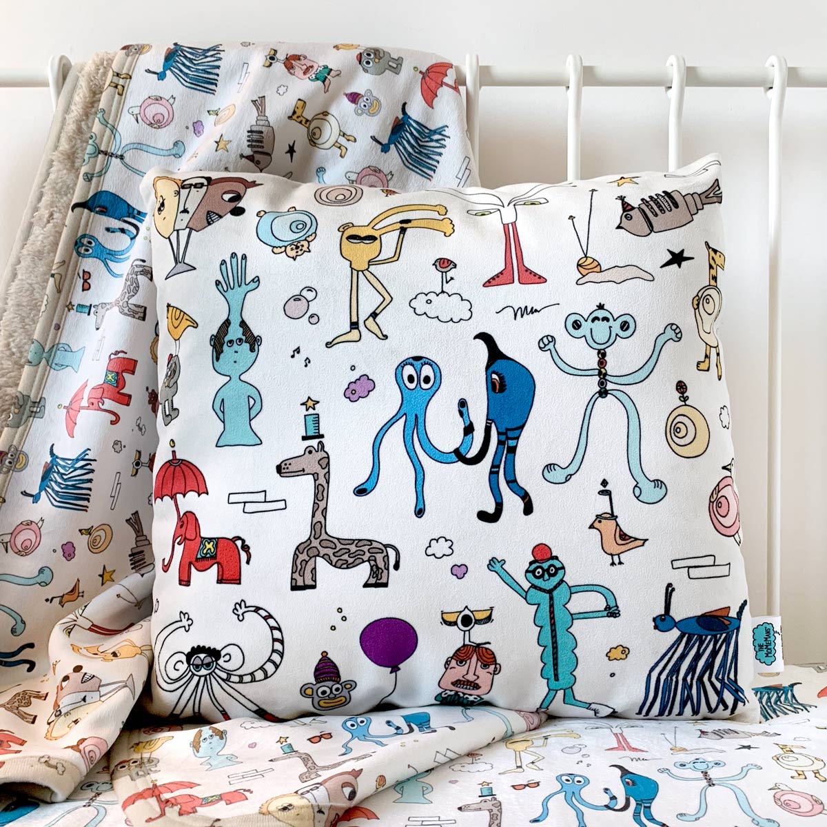 The MoMeMans® Signature Velveteen Pillow Case and Baby Sherpa Blanket by Monica Escobar Allen