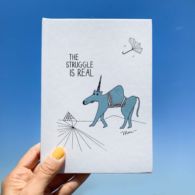 The Struggle is Real Journal. New Baby Gift Set for New Parents, not the Baby. The MoMeMans by Monica Escobar Allen. Brooklyn, NY