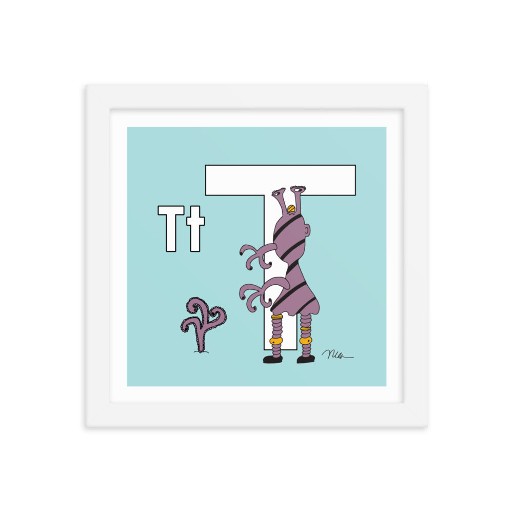 Letter T Print. The MoMeMans® Nursery and Kid's Room Alphabet Wall Art by Monica Escobar Allen