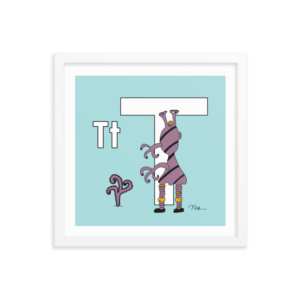 Letter T Print. The MoMeMans® Nursery and Kid's Room Alphabet Wall Art by Monica Escobar Allen