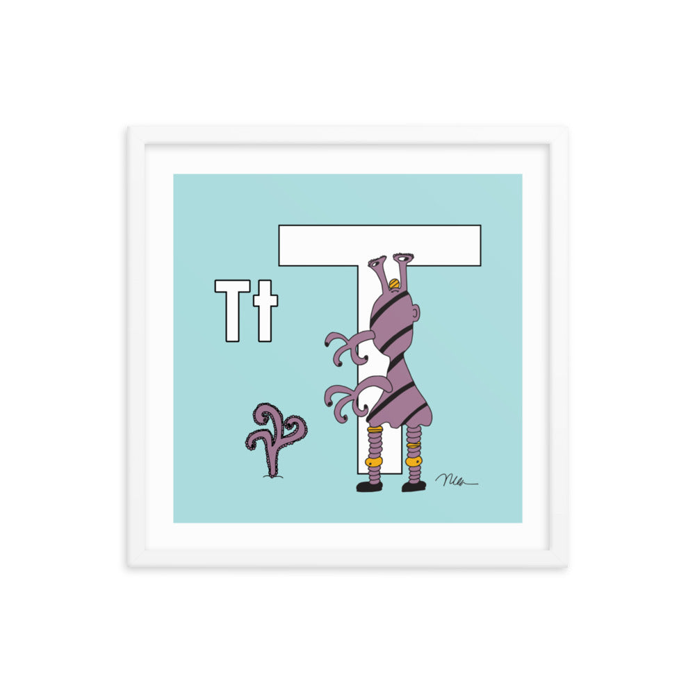 Letter T Print. The MoMeMans® Nursery and Kid's Room Alphabet Wall Art by Monica Escobar Allen