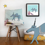 The MoMeMans® Ulysses Ulinsky Velveteen Pillow Case + Art Print by Monica Escobar Allen