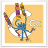 Letter C Art Print, Banana, featuring Camila. For Nursery Rooms, Kids Rooms and Playrooms.