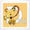 Letter D Art Print, Banana, featuring Dee + Dancipants. For Nursery Rooms, Kids Rooms and Playrooms.