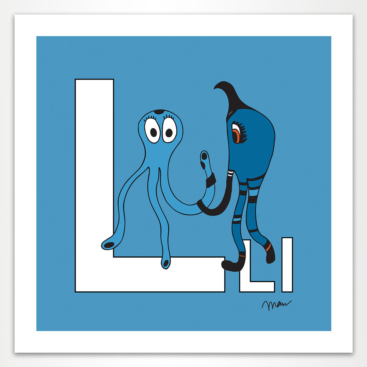 The MoMeMans™ The Letter L Print by Monica Escobar Allen
