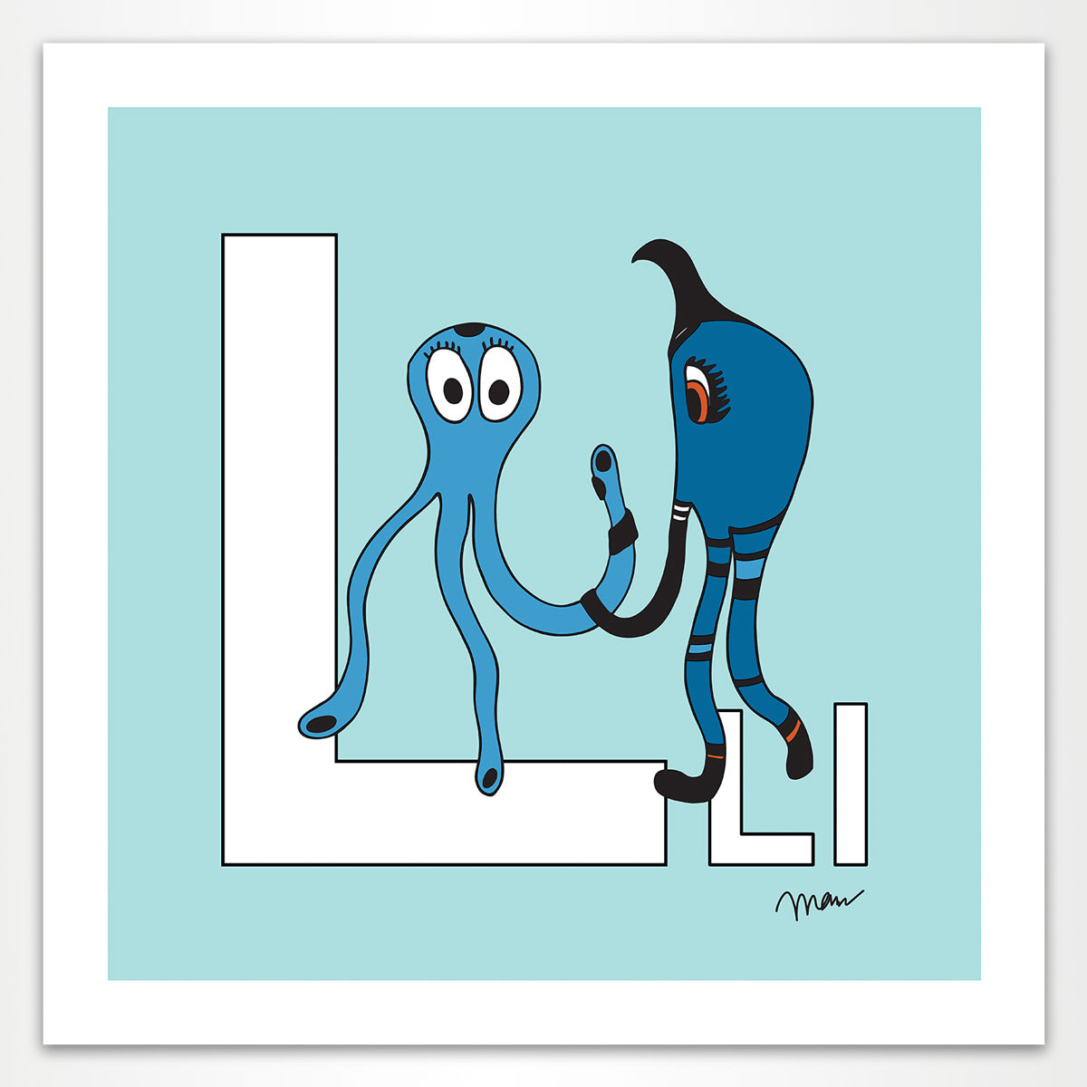 The MoMeMans™ The Letter L Print by Monica Escobar Allen