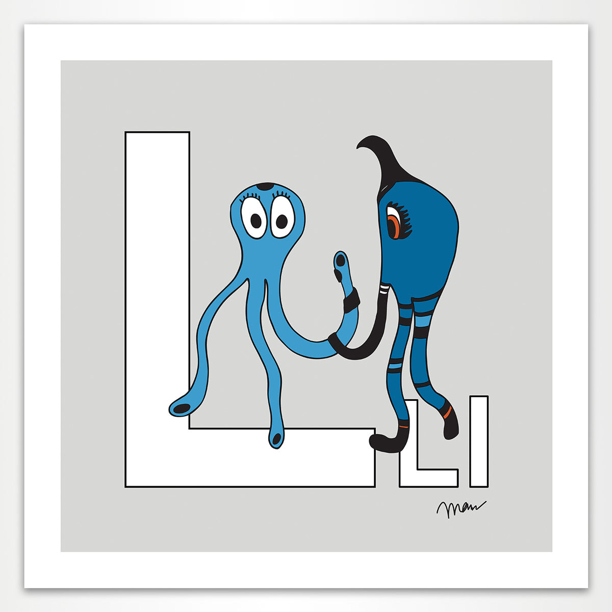 The MoMeMans™ The Letter L Print by Monica Escobar Allen
