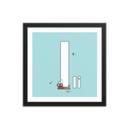 Letter I Print Framed. The MoMeMans® Nursery and Kid's Room Alphabet Wall Art by Monica Escobar Allen