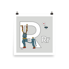 Letter R Print. The MoMeMans® Nursery and Kid's Room Alphabet Wall Art by Monica Escobar Allen.