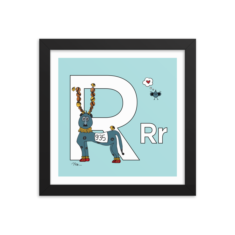 Letter R Print. The MoMeMans® Nursery and Kid's Room Alphabet Wall Art by Monica Escobar Allen.