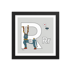 Letter R Print. The MoMeMans® Nursery and Kid's Room Alphabet Wall Art by Monica Escobar Allen.