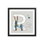 Letter R Print. The MoMeMans® Nursery and Kid's Room Alphabet Wall Art by Monica Escobar Allen.