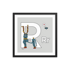 Letter R Print. The MoMeMans® Nursery and Kid's Room Alphabet Wall Art by Monica Escobar Allen.
