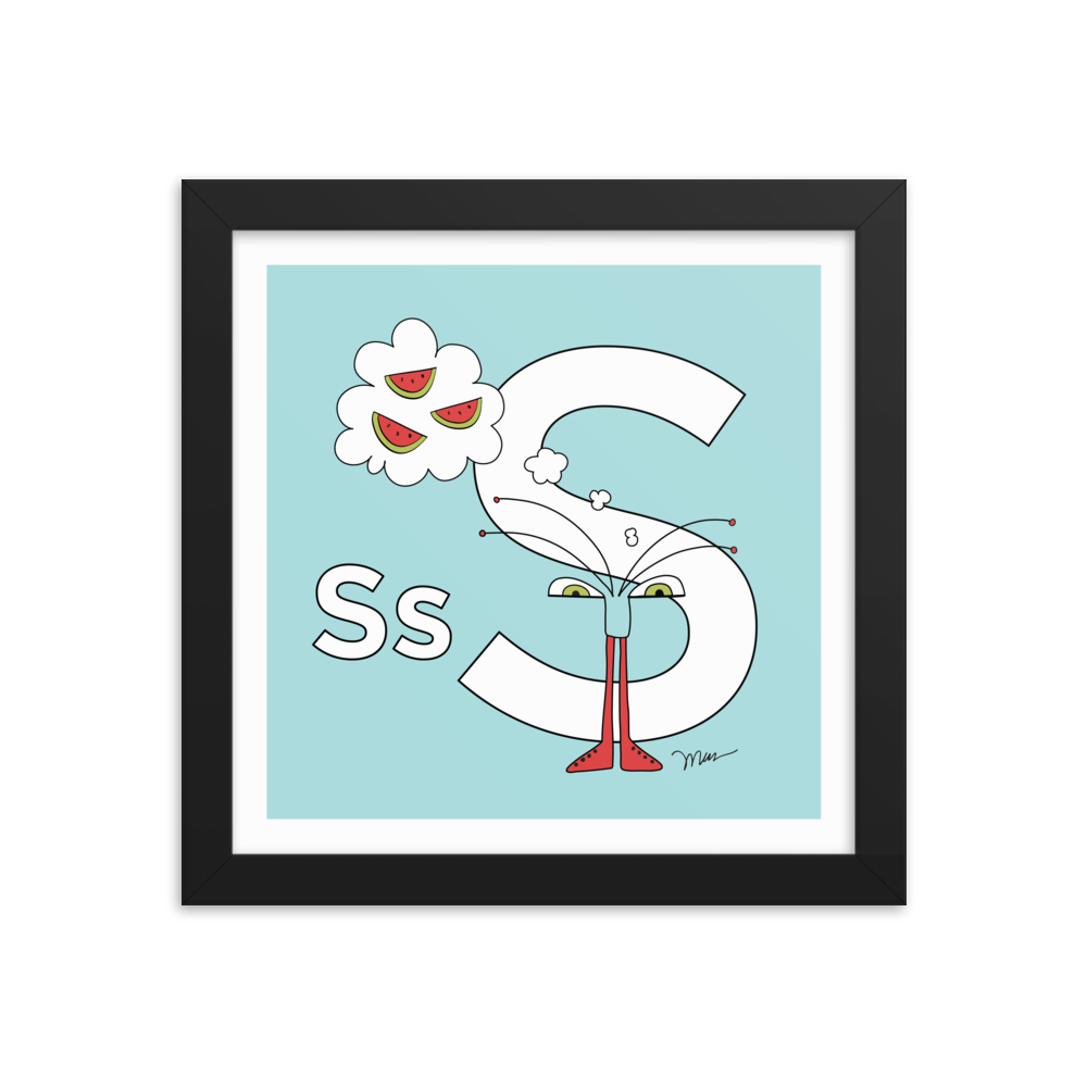 The MoMeMans® Nursery and Kid's Room Letter S Print by Monica Escobar Allen